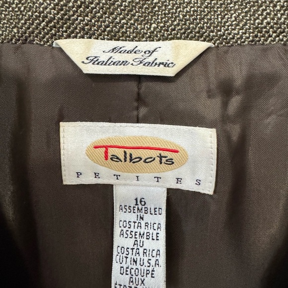 Talbots Gray Blazer with Notched Lapels Dark Academia Preppy Structured Shoulder - Picture 2 of 7
